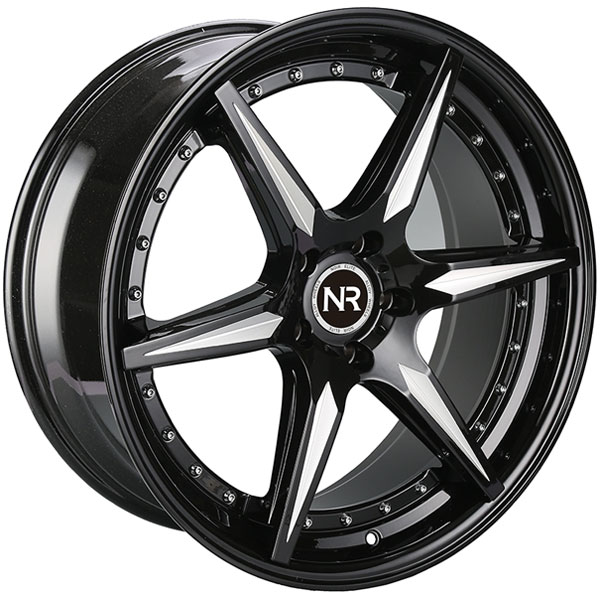 Noir Elite NR104 Gloss Black with Milled Spokes