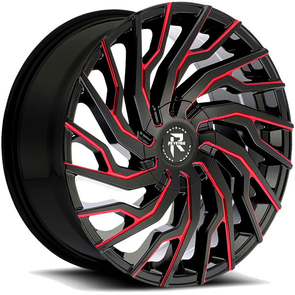 Revenge RL-101 Black with Red Milled Spokes | RimsChoice