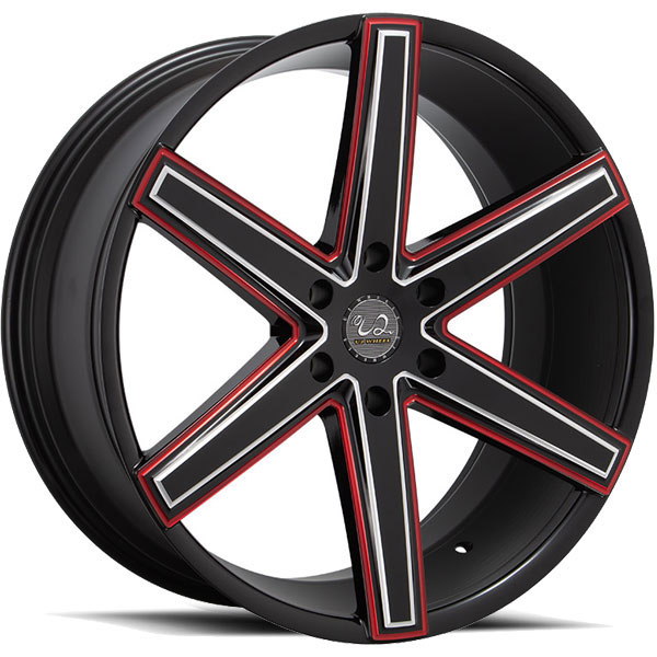 U2-56 Black with Red Milled Spokes